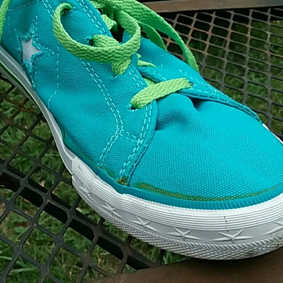 Converse one star low tops aqua Women's size 8 - Picture 8 of 10